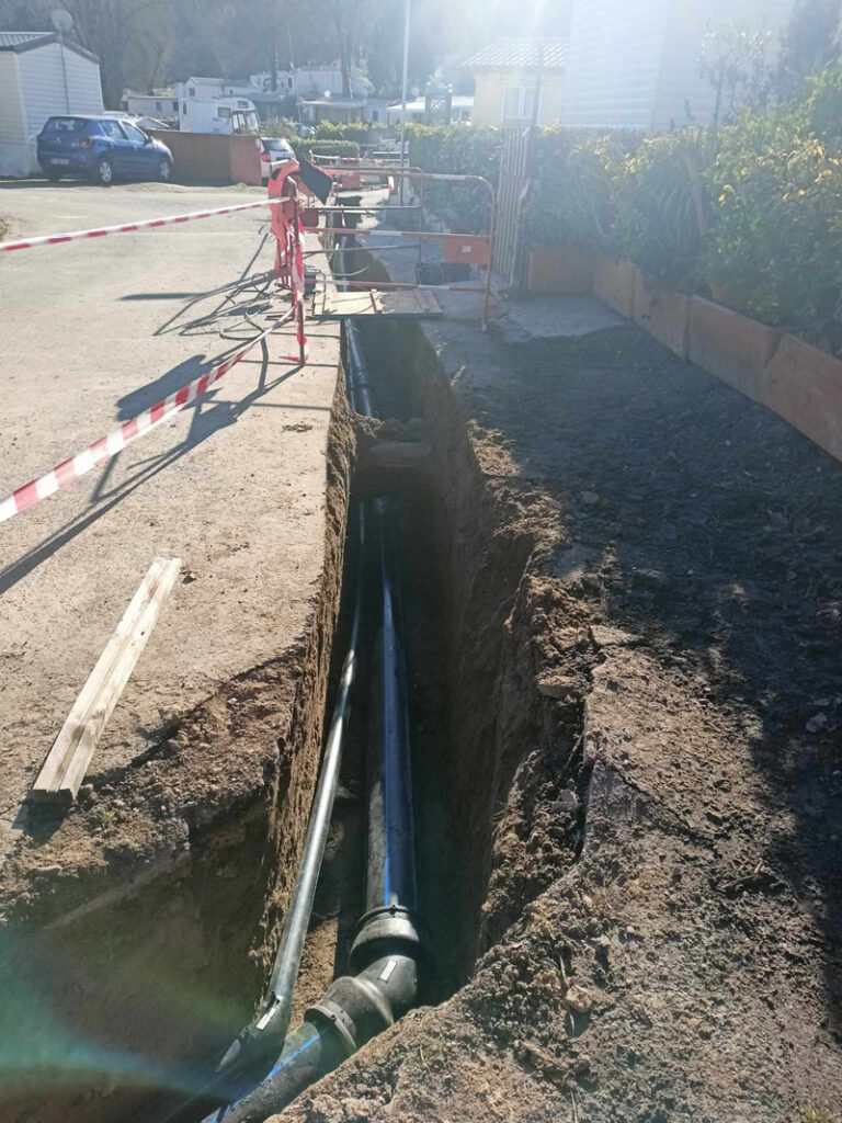 Sud hydrants création d'un réseau deci dans un camping du 06